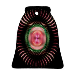 Fractal Plate Like Image In Pink Green And Other Colours Ornament (bell) by Simbadda