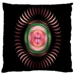 Fractal Plate Like Image In Pink Green And Other Colours Large Cushion Case (Two Sides) Back