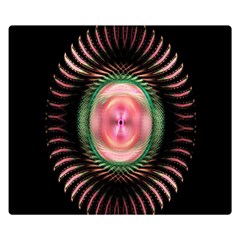 Fractal Plate Like Image In Pink Green And Other Colours Double Sided Flano Blanket (small) 