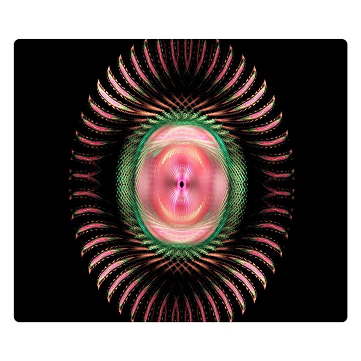 Fractal Plate Like Image In Pink Green And Other Colours Double Sided Flano Blanket (Small) 