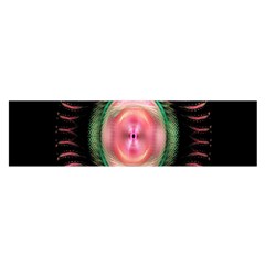 Fractal Plate Like Image In Pink Green And Other Colours Satin Scarf (oblong)