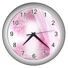 Realm Of Dreams Light Effect Abstract Background Wall Clocks (silver)  by Simbadda