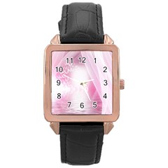 Realm Of Dreams Light Effect Abstract Background Rose Gold Leather Watch  by Simbadda