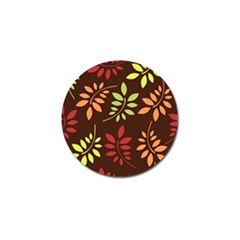 Leaves Wallpaper Pattern Seamless Autumn Colors Leaf Background Golf Ball Marker (4 Pack) by Simbadda