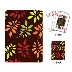 Leaves Wallpaper Pattern Seamless Autumn Colors Leaf Background Playing Card by Simbadda