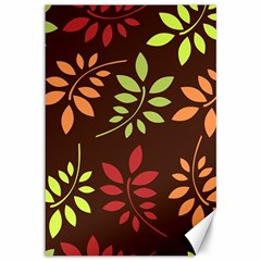 Leaves Wallpaper Pattern Seamless Autumn Colors Leaf Background Canvas 12  X 18   by Simbadda