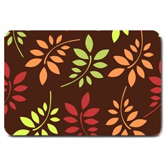 Leaves Wallpaper Pattern Seamless Autumn Colors Leaf Background Large Doormat  by Simbadda