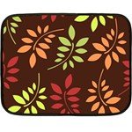 Leaves Wallpaper Pattern Seamless Autumn Colors Leaf Background Double Sided Fleece Blanket (Mini)  35 x27  Blanket Front