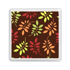 Leaves Wallpaper Pattern Seamless Autumn Colors Leaf Background Memory Card Reader (square)  by Simbadda