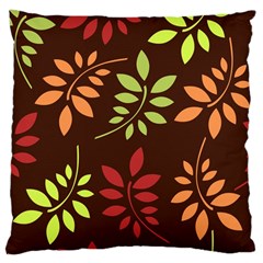 Leaves Wallpaper Pattern Seamless Autumn Colors Leaf Background Large Cushion Case (one Side) by Simbadda