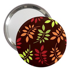 Leaves Wallpaper Pattern Seamless Autumn Colors Leaf Background 3  Handbag Mirrors