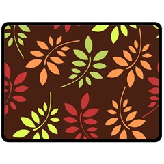 Leaves Wallpaper Pattern Seamless Autumn Colors Leaf Background Double Sided Fleece Blanket (large) 