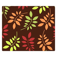 Leaves Wallpaper Pattern Seamless Autumn Colors Leaf Background Double Sided Flano Blanket (small)  by Simbadda