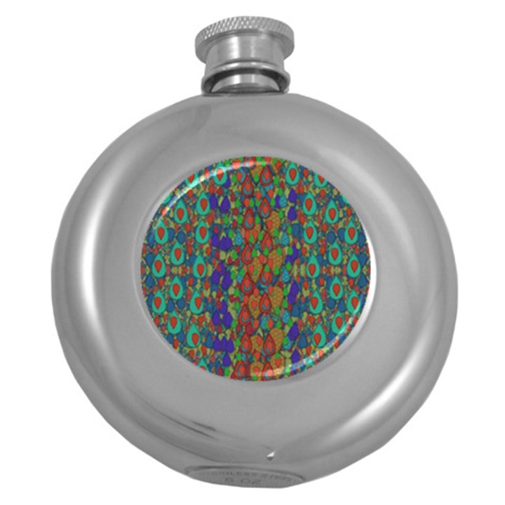 Sea Of Mermaids Round Hip Flask (5 oz)