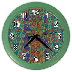 Sea Of Mermaids Color Wall Clocks by pepitasart