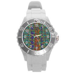 Sea Of Mermaids Round Plastic Sport Watch (l) by pepitasart