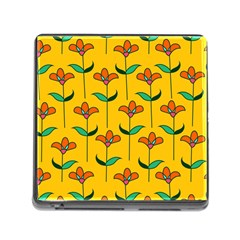 Small Flowers Pattern Floral Seamless Vector Memory Card Reader (Square)