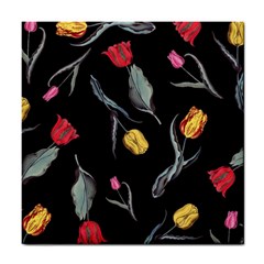 Colorful Tulip Wallpaper Pattern Background Pattern Wallpaper Tile Coasters by Simbadda