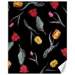 Colorful Tulip Wallpaper Pattern Background Pattern Wallpaper Canvas 11  X 14   by Simbadda