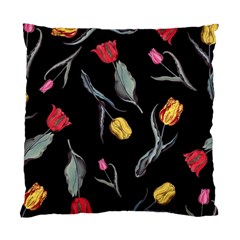 Colorful Tulip Wallpaper Pattern Background Pattern Wallpaper Standard Cushion Case (one Side) by Simbadda