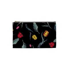 Colorful Tulip Wallpaper Pattern Background Pattern Wallpaper Cosmetic Bag (small)  by Simbadda