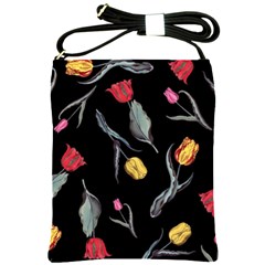 Colorful Tulip Wallpaper Pattern Background Pattern Wallpaper Shoulder Sling Bags by Simbadda