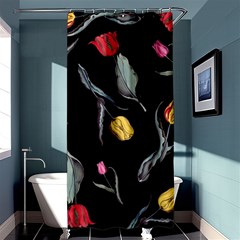 Colorful Tulip Wallpaper Pattern Background Pattern Wallpaper Shower Curtain 36  X 72  (stall)  by Simbadda