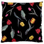 Colorful Tulip Wallpaper Pattern Background Pattern Wallpaper Large Flano Cushion Case (Two Sides) Front