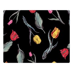 Colorful Tulip Wallpaper Pattern Background Pattern Wallpaper Double Sided Flano Blanket (large)  by Simbadda