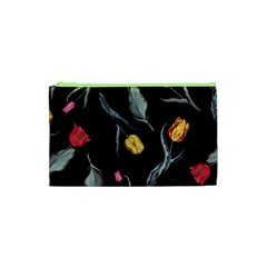 Colorful Tulip Wallpaper Pattern Background Pattern Wallpaper Cosmetic Bag (xs) by Simbadda