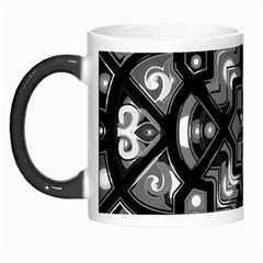 Geometric Line Art Background In Black And White Morph Mugs by Simbadda