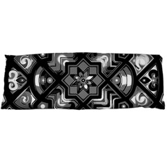 Geometric Line Art Background In Black And White Body Pillow Case Dakimakura (two Sides) by Simbadda