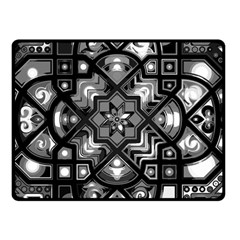 Geometric Line Art Background In Black And White Double Sided Fleece Blanket (small)  by Simbadda