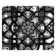 Geometric Line Art Background In Black And White Double Sided Flano Blanket (small)  by Simbadda