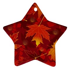 Autumn Leaves Fall Maple Ornament (star) by Simbadda