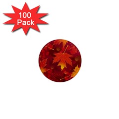 Autumn Leaves Fall Maple 1  Mini Magnets (100 Pack)  by Simbadda