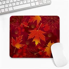 Autumn Leaves Fall Maple Large Mousepads by Simbadda