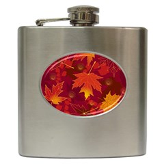 Autumn Leaves Fall Maple Hip Flask (6 Oz) by Simbadda