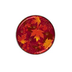 Autumn Leaves Fall Maple Hat Clip Ball Marker (4 Pack) by Simbadda