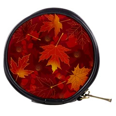 Autumn Leaves Fall Maple Mini Makeup Bags by Simbadda