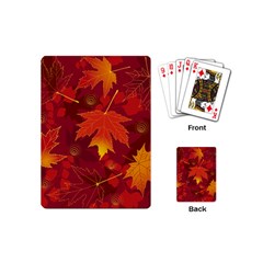 Autumn Leaves Fall Maple Playing Cards (mini)  by Simbadda