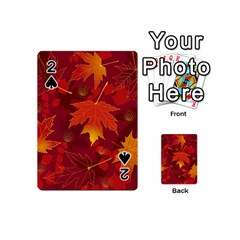 Autumn Leaves Fall Maple Playing Cards 54 (mini)  by Simbadda