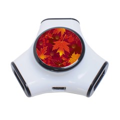 Autumn Leaves Fall Maple 3-port Usb Hub by Simbadda