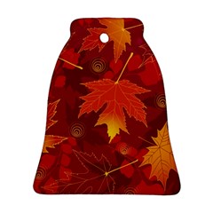 Autumn Leaves Fall Maple Bell Ornament (two Sides) by Simbadda