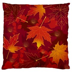 Autumn Leaves Fall Maple Large Cushion Case (one Side) by Simbadda