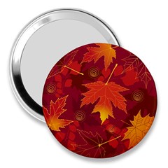 Autumn Leaves Fall Maple 3  Handbag Mirrors by Simbadda