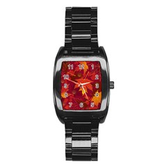 Autumn Leaves Fall Maple Stainless Steel Barrel Watch by Simbadda