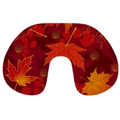 Autumn Leaves Fall Maple Travel Neck Pillows by Simbadda