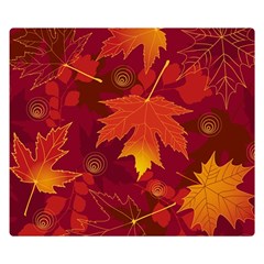 Autumn Leaves Fall Maple Double Sided Flano Blanket (small)  by Simbadda