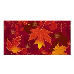 Autumn Leaves Fall Maple Satin Shawl by Simbadda